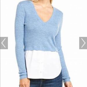 NWT Veronica Beard Lydia Mixed Media Sweater XS